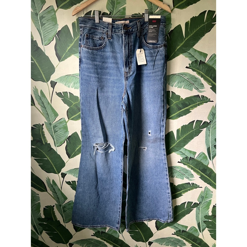 Levi's High Loose Flare Women Size 30 Blue NWT